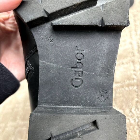 Gabor Leather Zip-Up Combat Boots Women's EU 7.5 US 9 Black Punk Grunge Goth - Picture 10 of 11